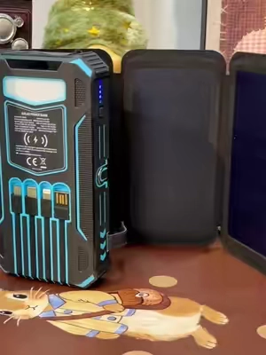 ❤️‍🔥Never run out of battery! 48,000mAh solar power bank with 4 built-in cables, 7 outputs, 15W fast charging and USB-C. Wireless, portable, and it even has a flashlight! Perfect for trips and emergencies.  #solarpowerbank #portablecharger #DealsforYouDays #fathersdaygift #SummerWins