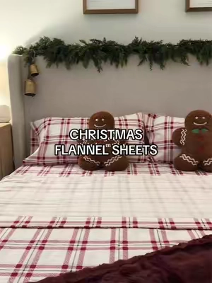 nothing screams cozy christmas like plaid flannel sheets 🎄☁️ @CGK Linens #cgklinens #flannelsheets #christmassheets #christmasroom #bedroominspo 