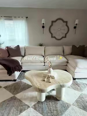 So affordable, absolutely stunning, and the fact that you can wash the cushion covers is a game changer!  Love this couch so much 🥰 @W@Weture Officialc#cloudcouchh#homefurniturem#modularcouch