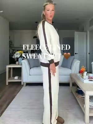 Sweat set of my dreamssss 🤎 #sweatset #sweatshirt #sweatpants #cottonblend #fleecelined 