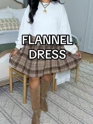 Plaid dress for Fall 🍁🍂 #plaiddress #minidress #dresses #falldress #flowydress @Asvivid Store 