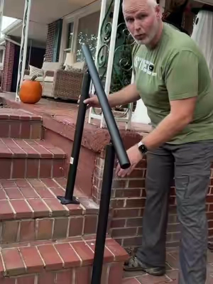 VEVOR Outdoor Stair Railing Kit Adjustable Black Aluminum Handrail For Porch And Concrete Steps #TikTokShopCreatorPicks #tiktokshopstockup #toolupgrade #OutdoorHandrail #StairRailing  @VEVOR Outdoor Store 