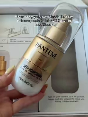 can’t believe she partnered with Pantene & released her OWN mist!! @Abbey Yung #abbeyyungmethod #abbeyyung #pantene #panteneleaveinconditioner 