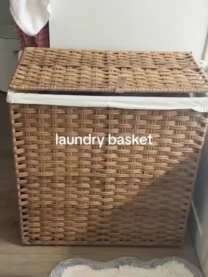 This wicker laundry basket is a game changer! 🙌 Big enough for all your clothes, towels, and blankets, plus the removable liner makes sorting laundry SO easy. Cute, roomy, and practical—what more could you need? 🧺✨ #LaundryHacks #LaundryBasket #Big #SortLaundry 