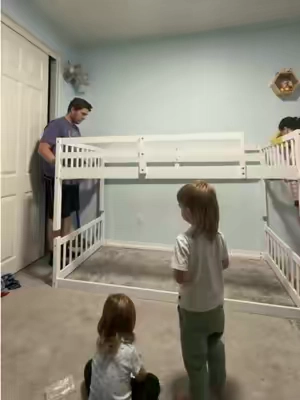 the perfect bunk bed for my boys 💙 @JOYMOR BRAVO  #bunkbeds #kidsroom #boymom #tiktokshopcreatorpicks #kidsfurniture 