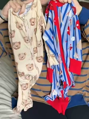 They have so many cute prints to choose from! 🤭✨ #bamboobabyclothes #bamboosleepwear #bamboopajamas 