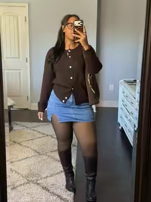 #denimskirt #miniskirt #jeanskirt #fallfashion #tiktokshopcreatorpicks 