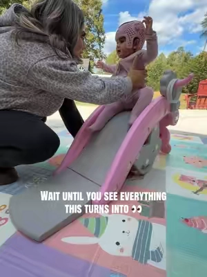 The fact that you can literally flip it over and it becomes a completely different toy 😭👏 #babytoys #babyactivities #playroomfinds #costzonrockingtoys #tiktokshopfalldealsforyou 