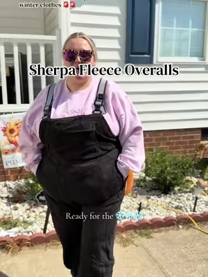 Warm winter overalls ❄️🩵 #winteroveralls #warmoveralls #sherpaoveralls #tiktokshopfalldealsforyou 