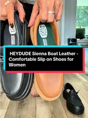 102  HEYDUDE Sienna Boat Leather - Comfortable Slip on Shoes for Women @HeyDude #TiktokShopCreatorPicks #TiktokShopFallDealsForYou #TiktokShopBlackFriday #HEYDUDEFallEssentials
