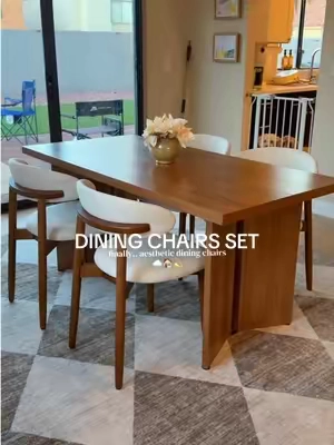 my dream dining chairs come in a set, the price is soo good rn!! just in time for the holidays ☁️💫 #diningchairs #modernchairs #woodenchairs #homedecor 