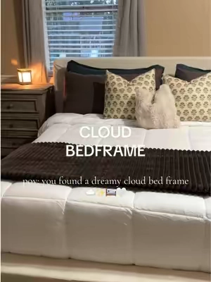 This bed frame in every lifetime! So cozy and snuggly! ☁️🛌✨🤍 @Recci  RECCI AirFrame Minimalist Low Profile Chenille Upholstered Platform Bed Frame - Full Size, No Headboard Option (So No Head Board Bed), 5-in High-Resiliency Foam Padding, Sturdy Steel, No Box Spring Needed, Easy Assembly, Bedroom Decor, Apartment Furniture #bed #bedframe #cloudbed #platformbed #roomdecor 