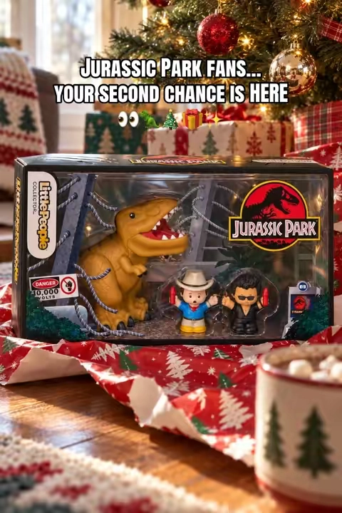 This Little People Collector set sold out so fast last time 😭 It’s finally back—if you’ve got a Jurassic Park fan on your Christmas list, grab theirs while it’s available 🦖🎄🎁✨ #jurassicpark #littlepeople #giftsforkids #christmasgifts #toddlermom 