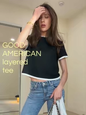 the layered tee 🖇️ 100% cotton heavennnn @GOOD AMERICAN 