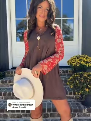 Replying to @Trina 🤎 Everything linked by the orange shopping cart! 🤎  I’m wearing smalls in both the top & the dress!  #dressesforwomen #fallfashion #outfitsforwomen #womenover30 #fallfashion 