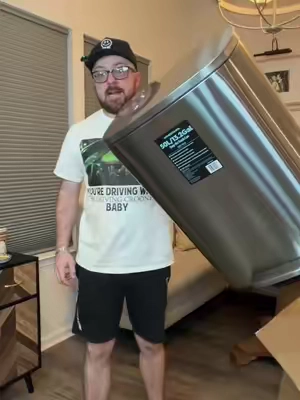Nine Stars Stainless Steel 13 Gallon Trashcan #trashcan #qvc #kitchenfinds #TikTokShopFallDealsForYou 