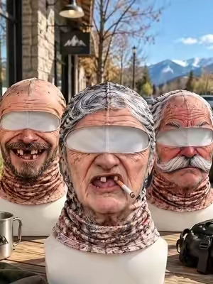 Old Man Ski Winter Face Mask #oldman #funny #facemask #fyp