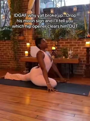 Because if he was a Scorpio… girl your hips been clenched since the first red flag. Do Frog Pose for 2 minutes every night to get your power back.     We’re opening hips, releasing tension, and looking GOOD doing it. This backless halter jumpsuit is giving body, stretch, and freedom of movement. It’s tagged if you need a new yoga fit. #HipOpeners #YogaForWomen #BreakupHealing #AstrologyTikTok #YogaOutfit
